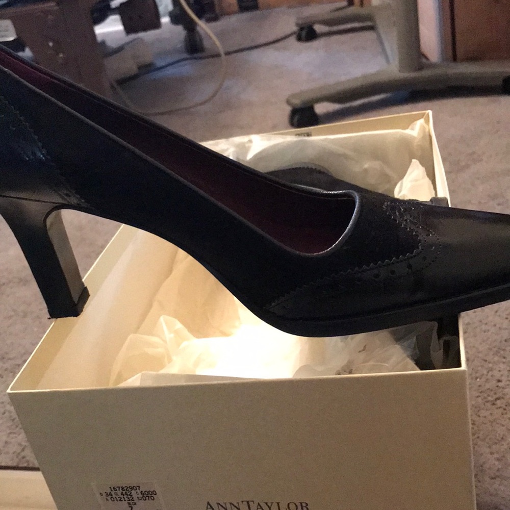 Black suede pumps